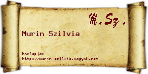 Murin Szilvia névjegykártya
